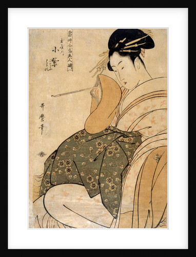 Woman with a pipe by Kitagawa Utamaro