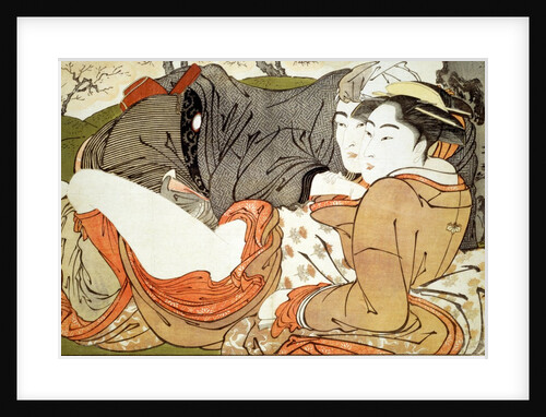 Lovers Resting by a Tree by Kitagawa Utamaro