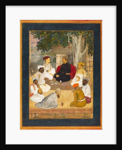 Prince and Companions. Miniature painting. India, early 17th century by Unknown