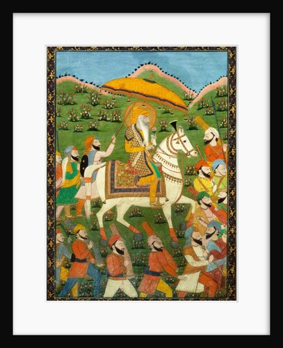 Maharaja Ranji Singh riding a white horse. India, 19th century by Unknown