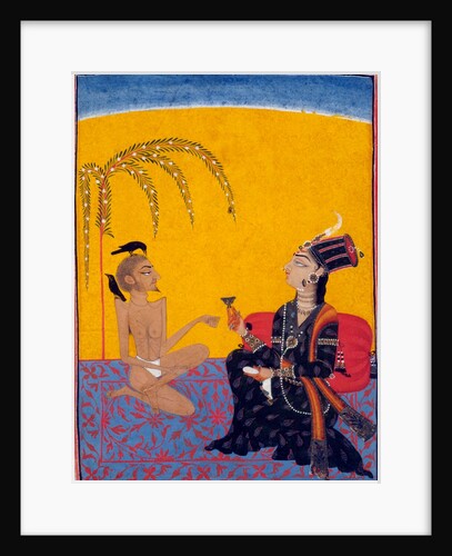 Laila visiting her lover Majnun in the desert. North India, 1730 by Unknown
