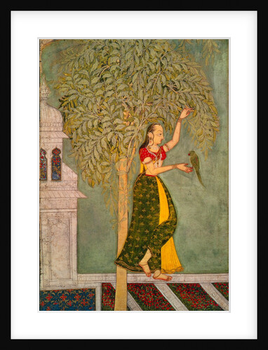 Woman with a parrot. India, 18th century by Unknown
