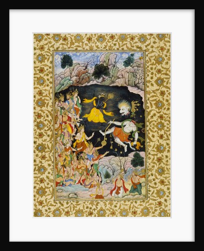 Krishna kills Nikumbha. India, late 16th century by Unknown
