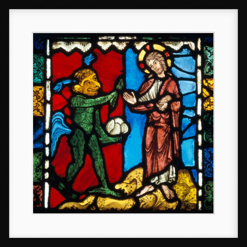 Christ's Temptation in the Wilderness. Troyes, France, early 13th century by Unknown