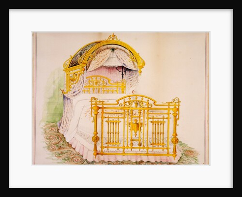 Design for a brass bed by Robert Lloyd Crosby & Co.