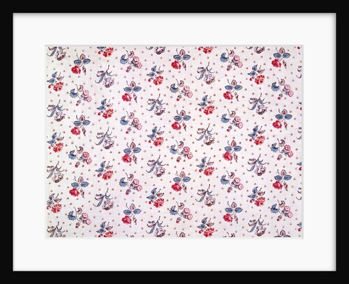 Printed fabric with tiny little sprigs of flowers by Unknown