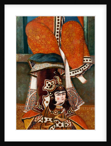 Lady acrobat performing a tumble. Iran, early 19th century by Unknown