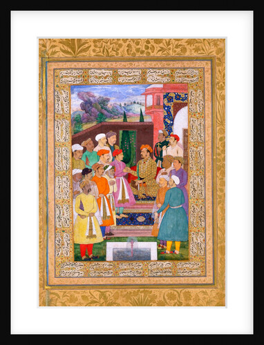 The Emperor Jahangir receiving his second son, Prince Parviz in audience by Manohar