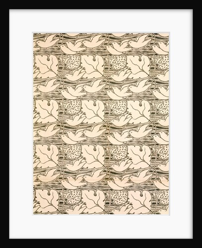 Strawberries and birds furnishing fabric by Charles Francis Annesley Voysey