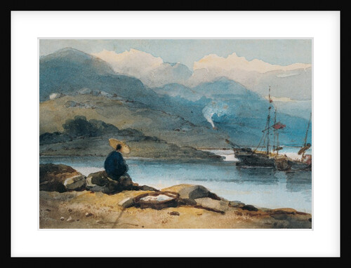 A Chinese River with a Figure on the Bank by George Chinnery