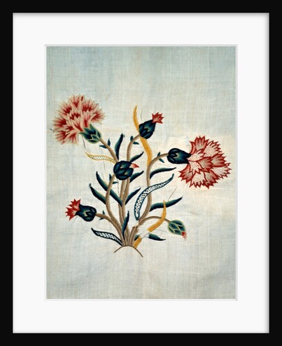 Embroidered flowers. England, early 18th century by Unknown