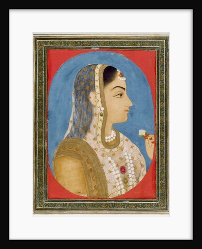 A lady holding a flower. Mughal, India, 18th century by Unknown