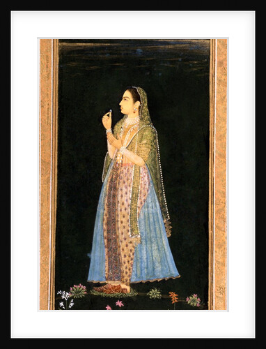 A lady holding a blossom by Unknown