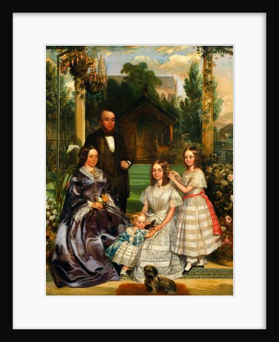 Family in a conservatory by H. R. Miller