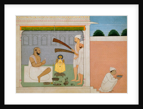Raja Balwat Singh performing Puja by Nainsukh