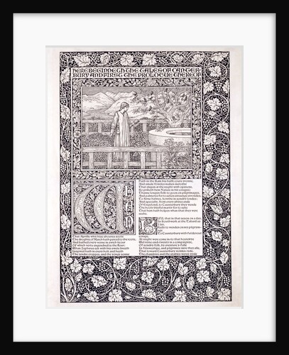Trial page from The Canterbury Tales by William Morris