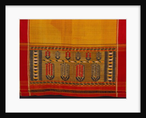 Silk sari, detail. Thanjavur, India, mid-19th century by Unknown