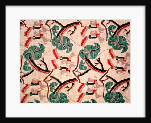 Horsemen and trees furnishing fabric by F. Gregory Brown