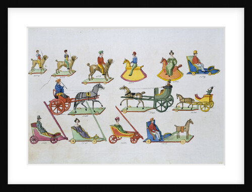 Toy people and carriages by Anonymous
