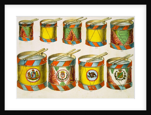 Drums, from Lindner Toy Catalogue. Germany, mid-19th century by Anonymous
