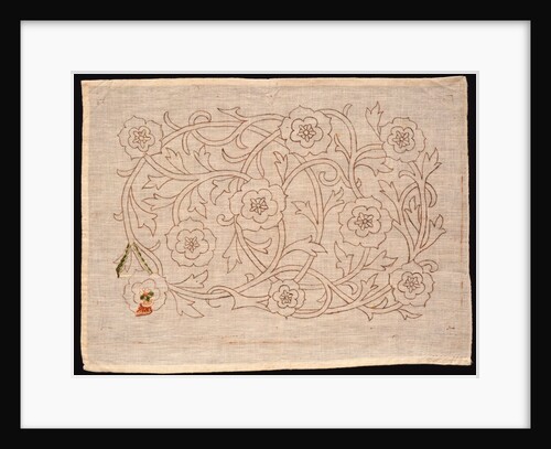 Unfinished embroidery kit with floral design by Mary Morris