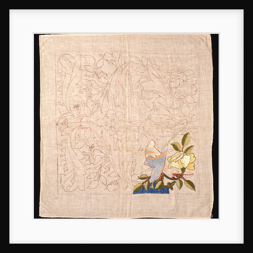 Unfinished embroidery kit with roses design by Mary Morris
