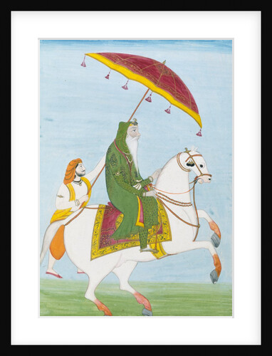 Raja Dhian Singh on horseback by Unknown