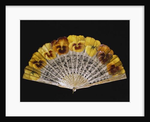 Fan with yellow pansies by Ronot-Tutin