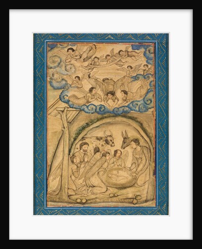 Angels adoring the new-born Christ. India, 16th-17th century by Unknown