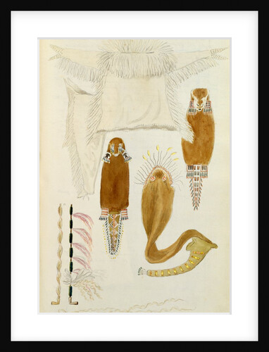 Sketch depicting North American Indian artefacts, Charles Hamilton Smith. England, 19th century by Charles Hamilton Smith