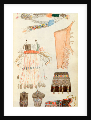 Sketch depicting North American Indian artefacts, Charles Hamilton Smith. England, 19th century by Charles Hamilton Smith