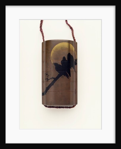 Inro depicting Crows Under Full Moon by Unknown