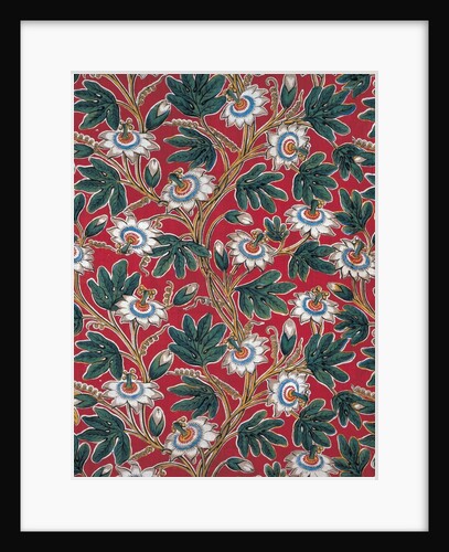 Textile sample with passion flowers by Richard Ovey