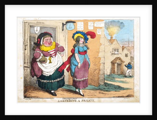 Launching a frigate by Thomas Rowlandson