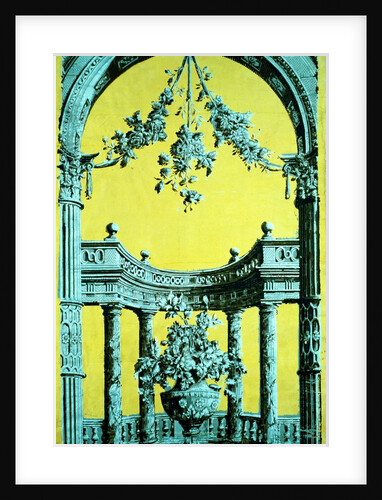 Pillar and Arch style floral archway depicted on wallpaper by Unknown