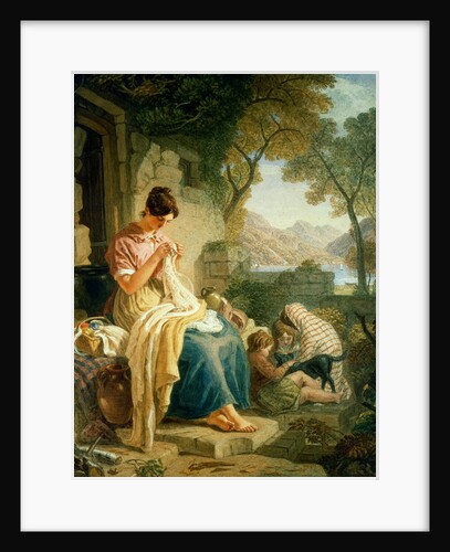 Scottish Peasant Girl Embroidering Muslin by Joshua Cristall
