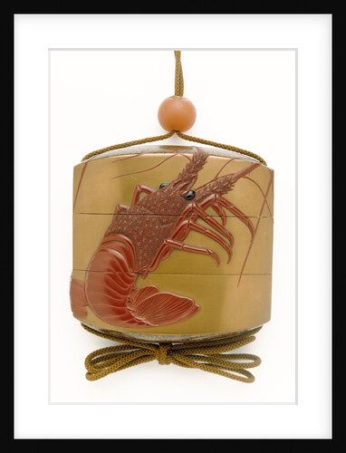 Inro depicting a crayfish by Tachibana Gyokuzan