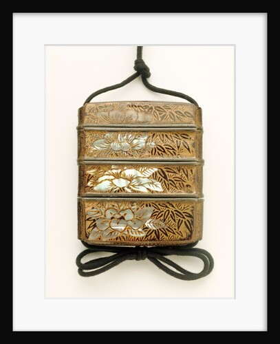 Inro depicting blossom and bamboo by Unknown