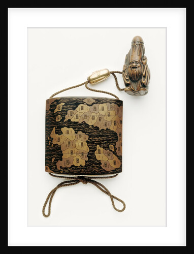 Inro depicting the map of Japan by Inaba