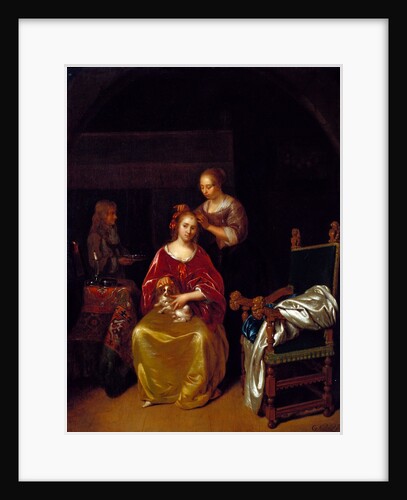 A Lady at her toilet by Caspar Netscher