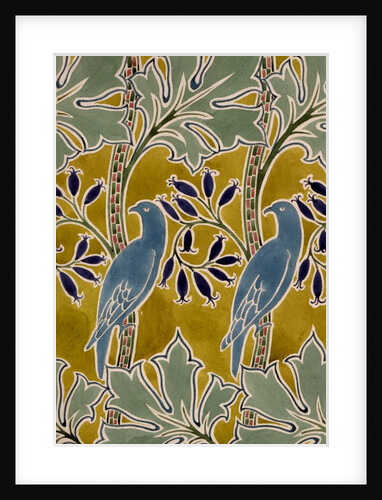 Blue birds textile design by Charles Francis Annesley Voysey