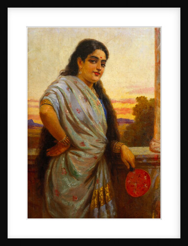 A Lady Holding a Fan by Varma Ravi