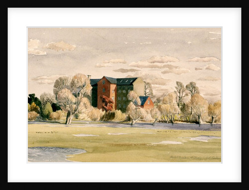 Flooded Meadows at Olney by Stanley Roy Badmin