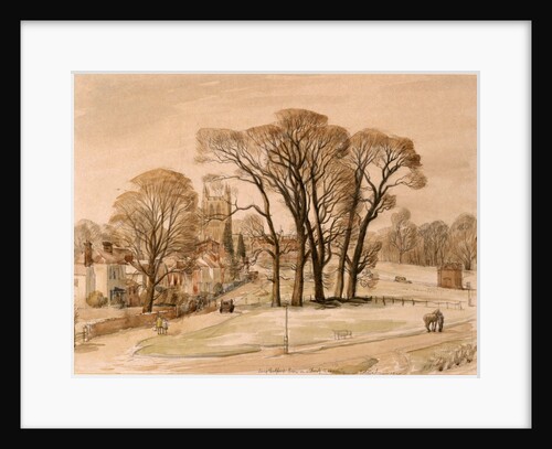 Long Melford Green on a Frosty Morning, Suffolk by Stanley Roy Badmin