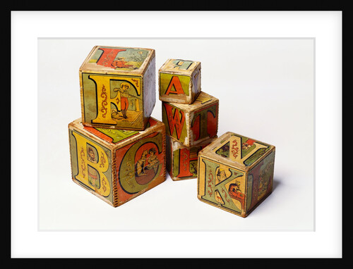 Alphabet nesting boxes by J A Crandall