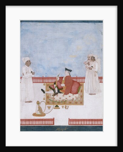 Officer of The East India Company, probably the surgeon William Fullerton, seated on a terrace by Dip Chand