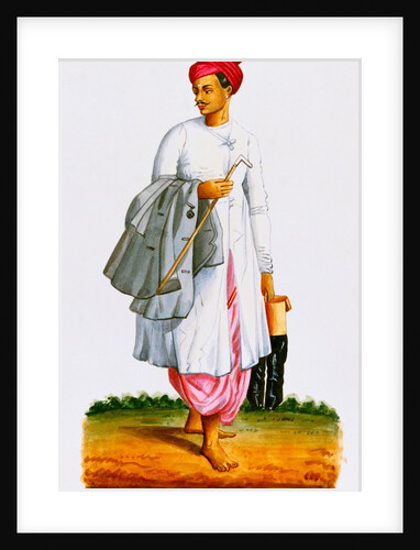 Bearer carrying his master's riding clothes by Unknown