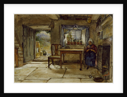 Woman in a cottage in Rievaulx by Charles West Cope