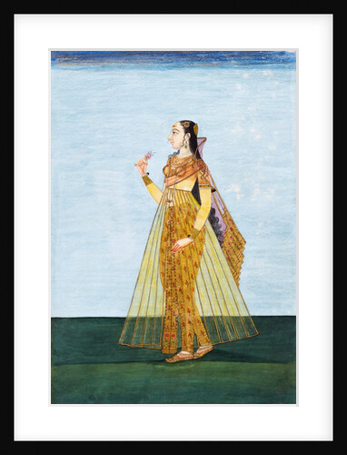 Muslim lady holding a rose by Unknown