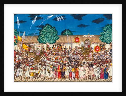 A procession with images of Ganesh on his rat by Unknown